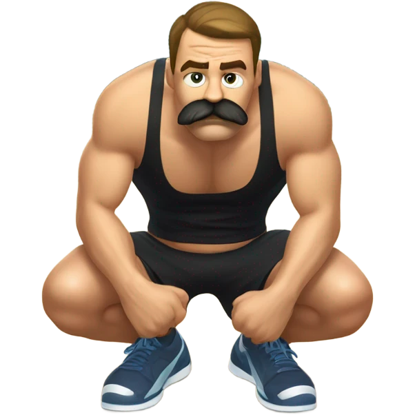 Guy with mustache Throwing up in the gym  emoji