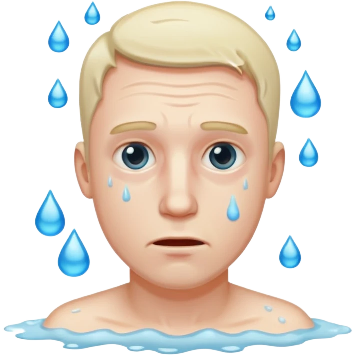 sopping wet man dying from diabetes with a sopping wet vagina emoji