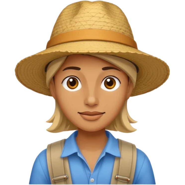 unique looking tourist with big unique tourist hat emoji
