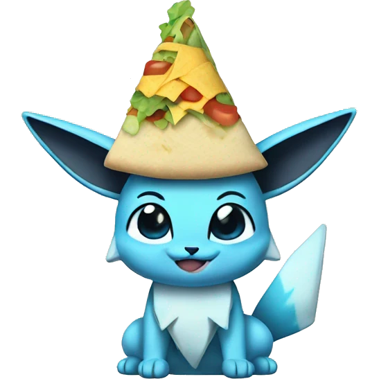 Glaceon eating a taco emoji