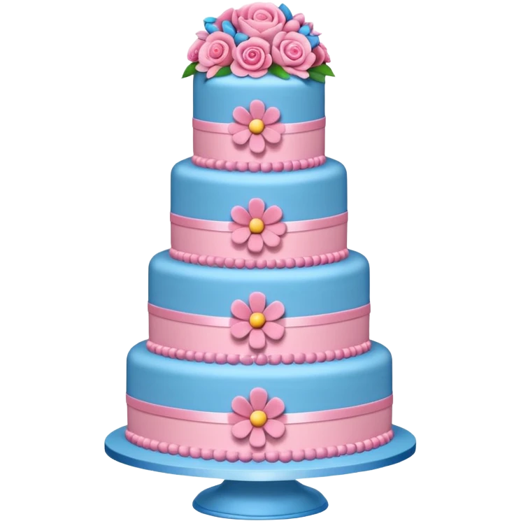 Blue and pink wedding emoji
