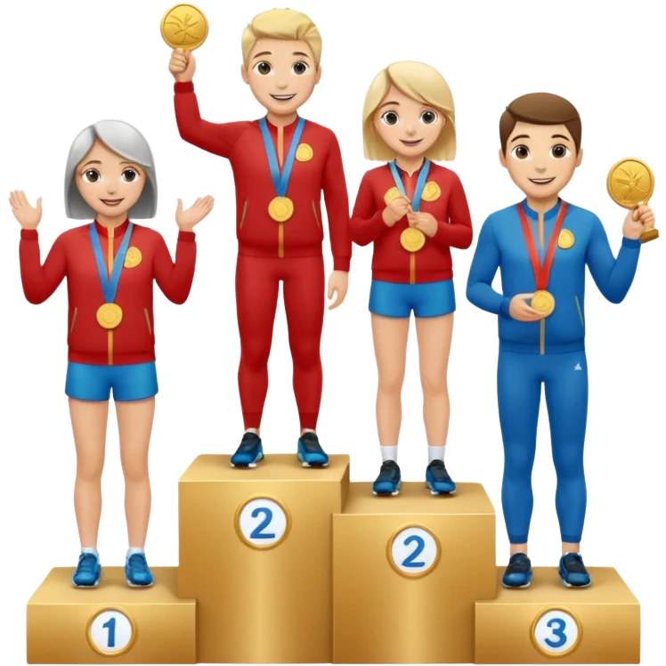 show people is first, second and third place emoji
