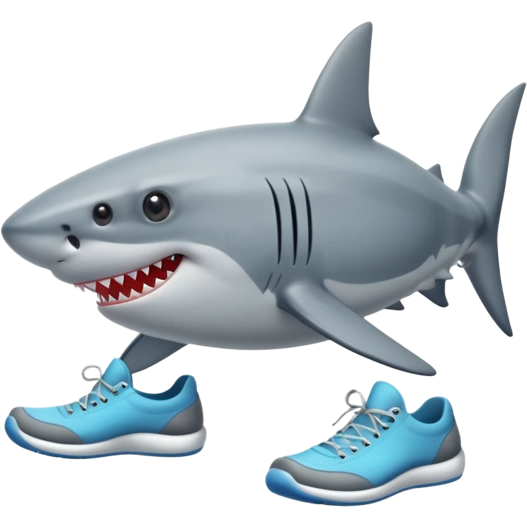 Shark with shoes and three legs emoji