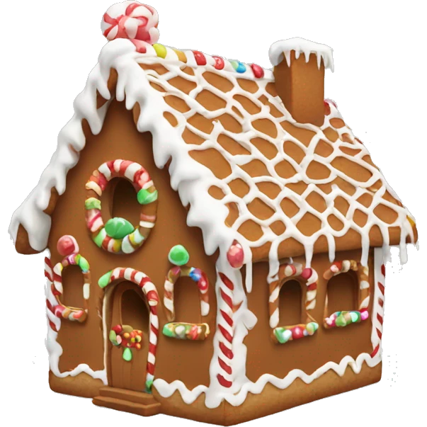 a cute gingerbread house emoji