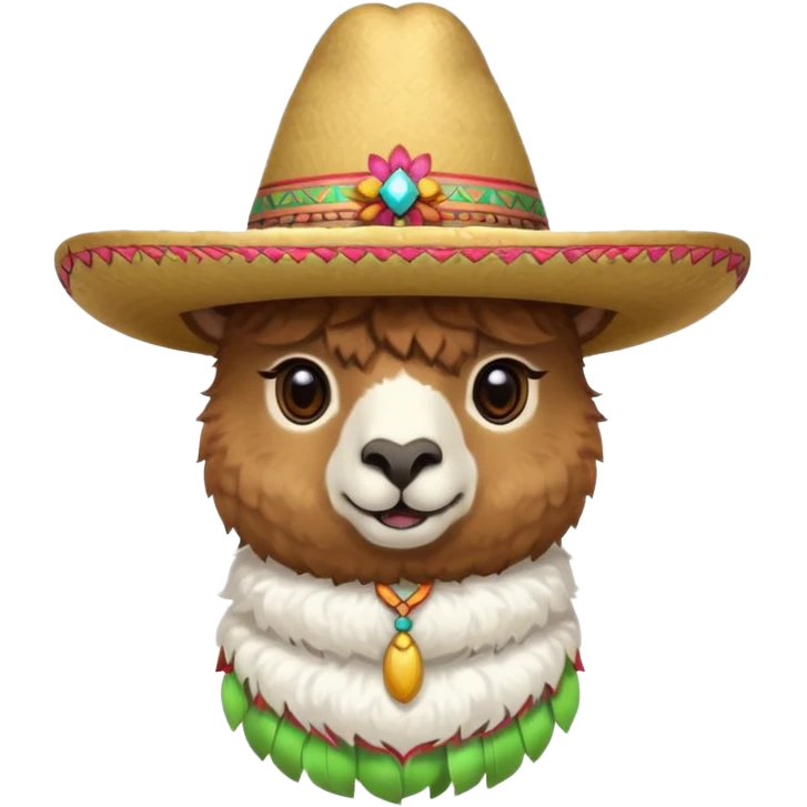 alpaca wearing sombrero emoji