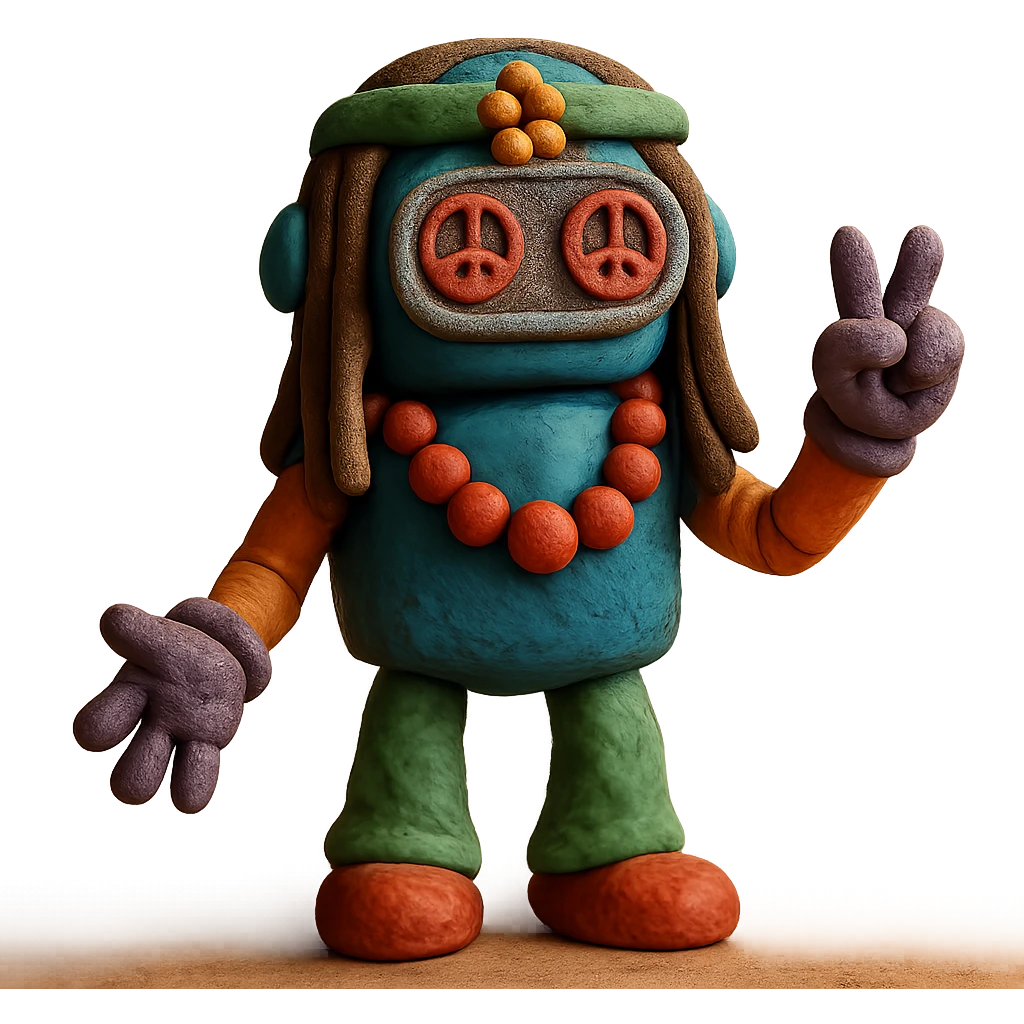 hippie robot emoji