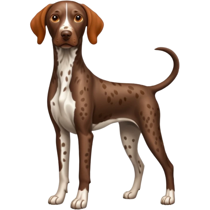 orange spotted face and back german short haired pointer docked tail emoji