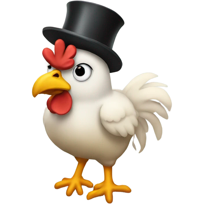 Chicken in a top hat emoji