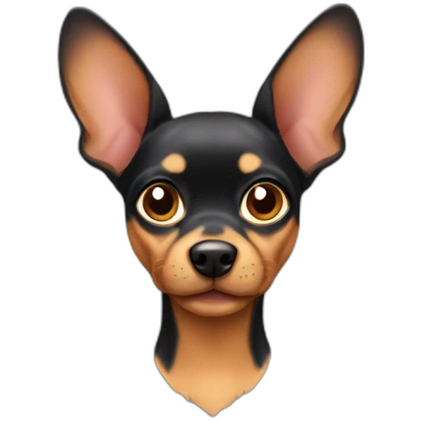 Mini Pincher with floppy ears emoji