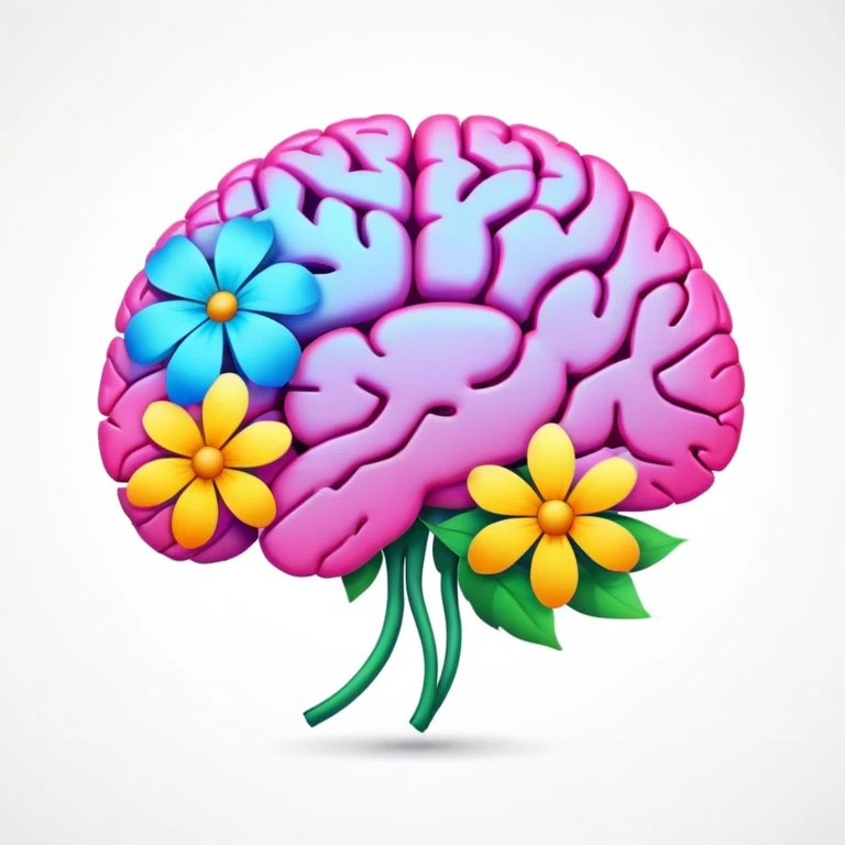 Brain, flowers emoji