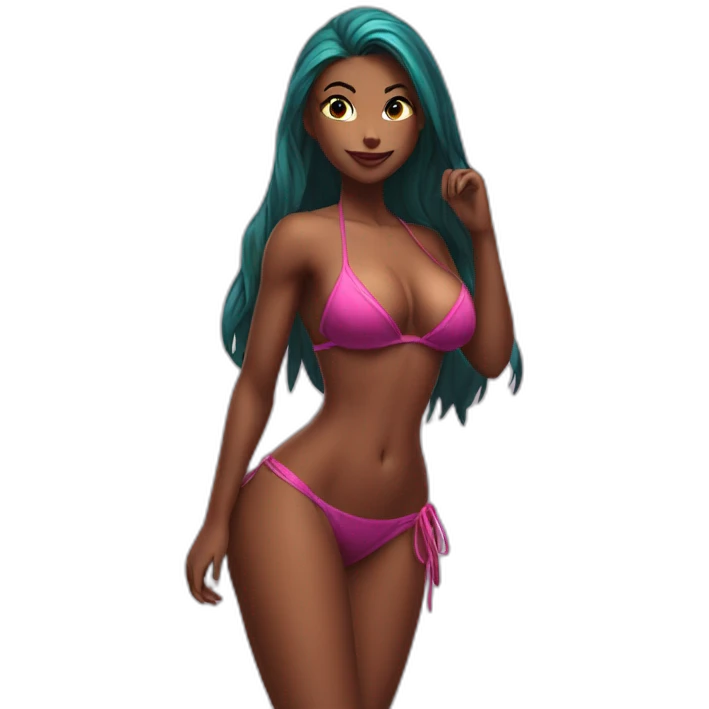 Katarina posing legs and ass in tiny bikini sfw emoji