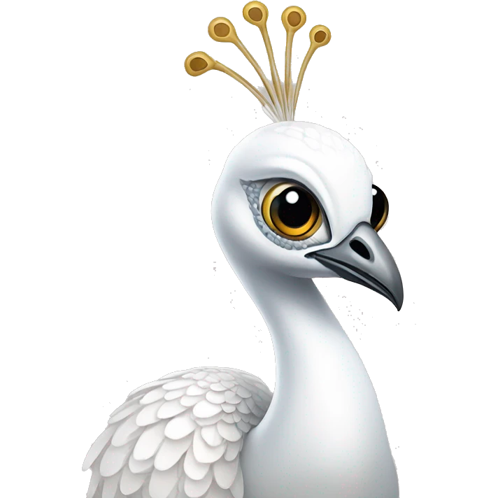 White peacock with a bow emoji