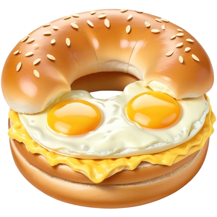 Scrambled egg on a bagel emoji