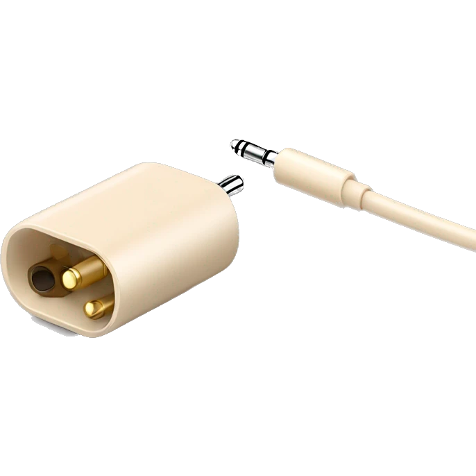 beige stereo adapter mini jack to big jack for headphones  emoji