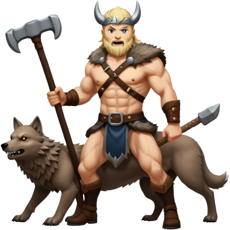Norse Vider, who killed the Wolf Fenrir emoji