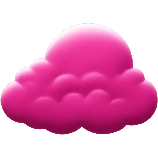 Hot pink detailed cloud emoji