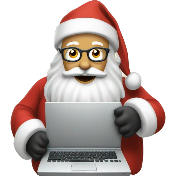 Santa with a computer emoji