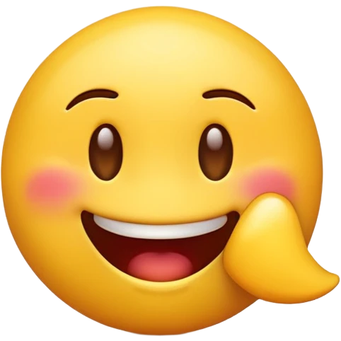 Yellow emoji biting its lip and looking to the side mischievously emoji