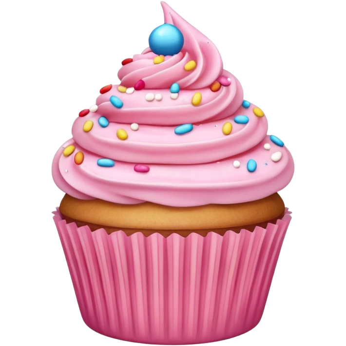 Cupcake with pink icing emoji