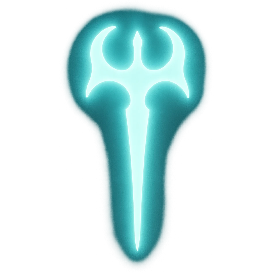 Claymore organization symbol from the anime, glowing aura emoji