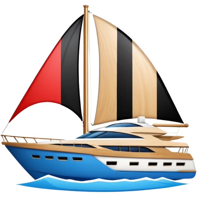 yacht with Egyptian flag emoji