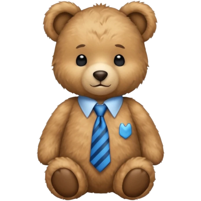 teddy bear with shirt and blue tie emoji