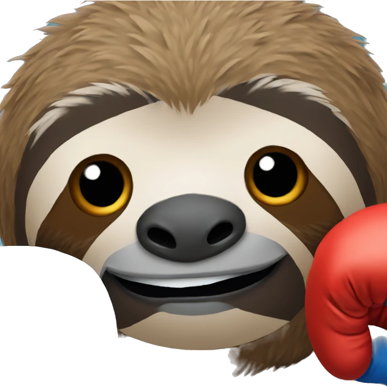 Sloth wearing boxing gloves emoji