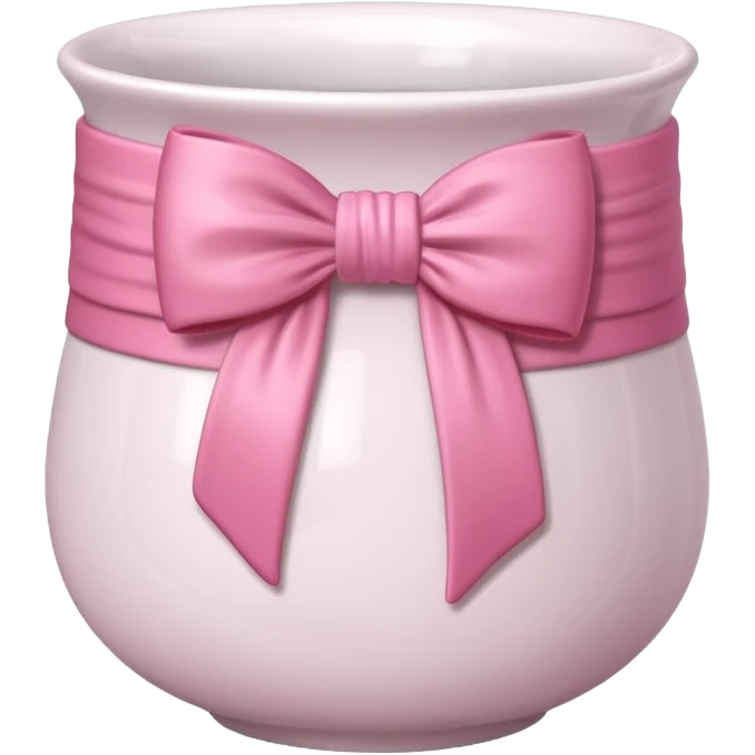 vaso branco com laço rosa sem flores emoji