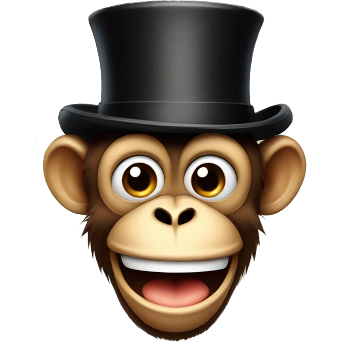 Monkey winking with a tophat  emoji