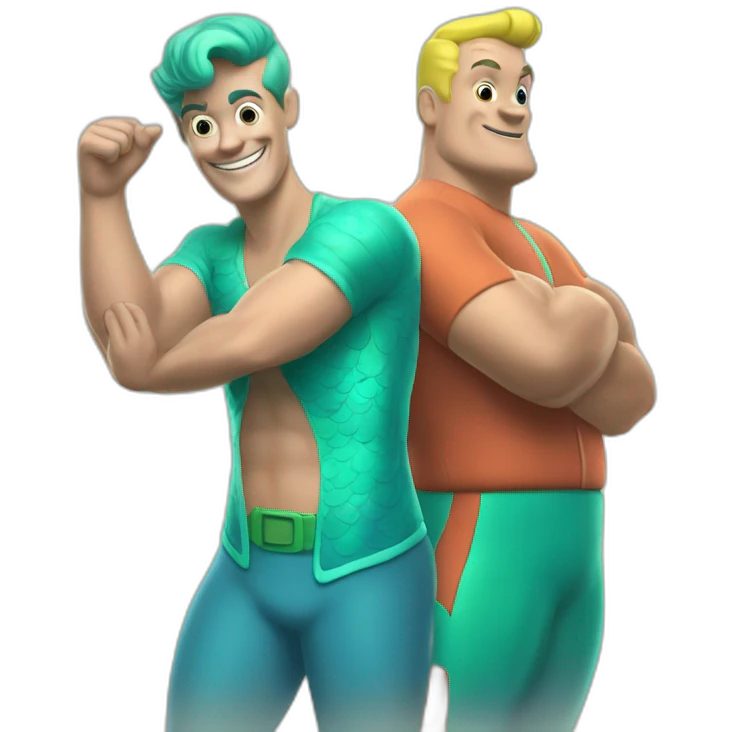 mermaid man and barnacle boy emoji