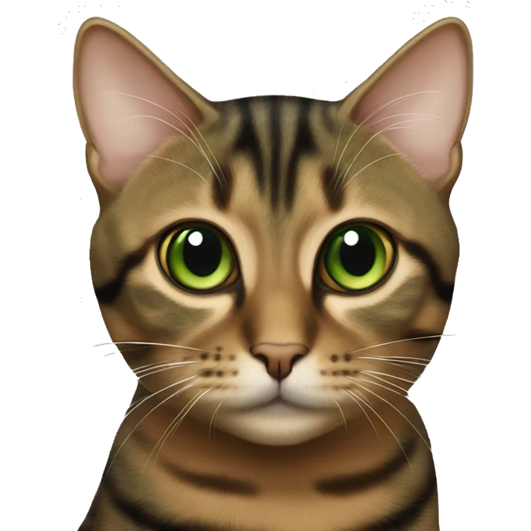 green eyed torbie cat brown with black stripes emoji