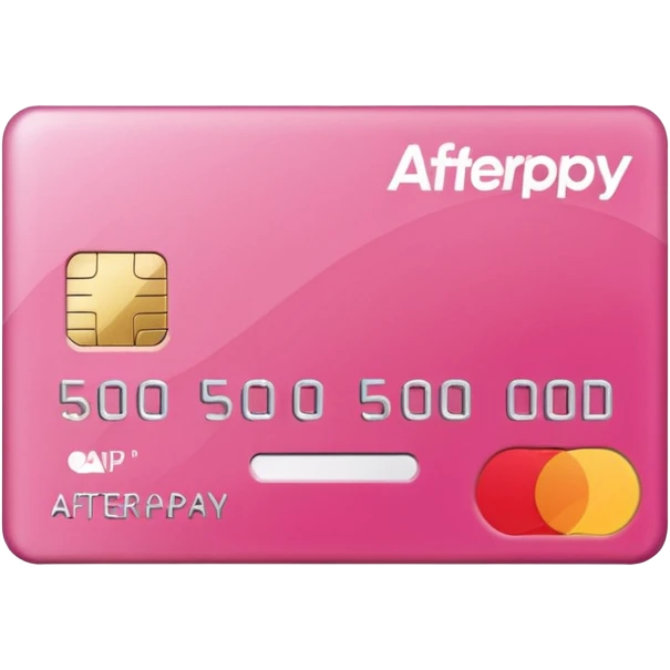pink big afterpay word on a credit card emoji