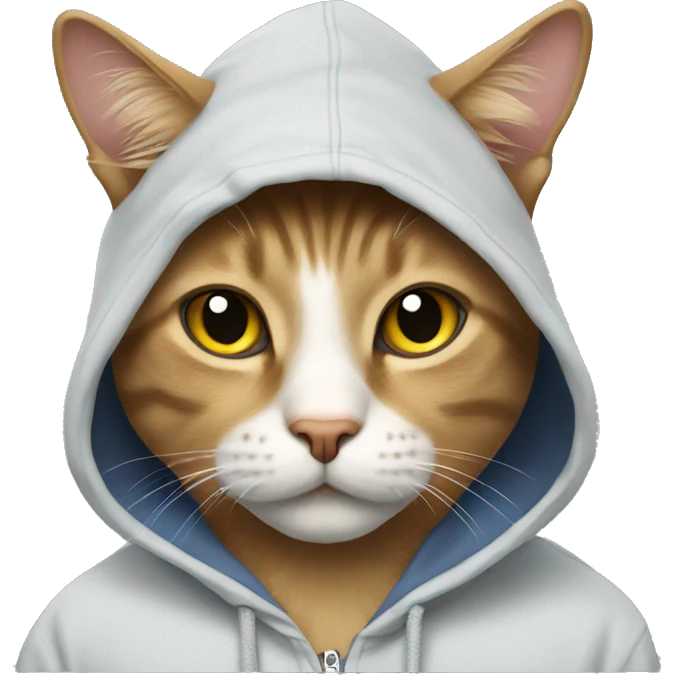 Cat wearing a hoodie emoji