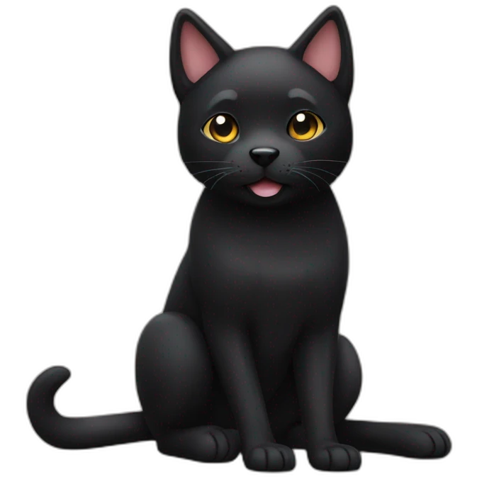 a black cat with a shiba inu emoji