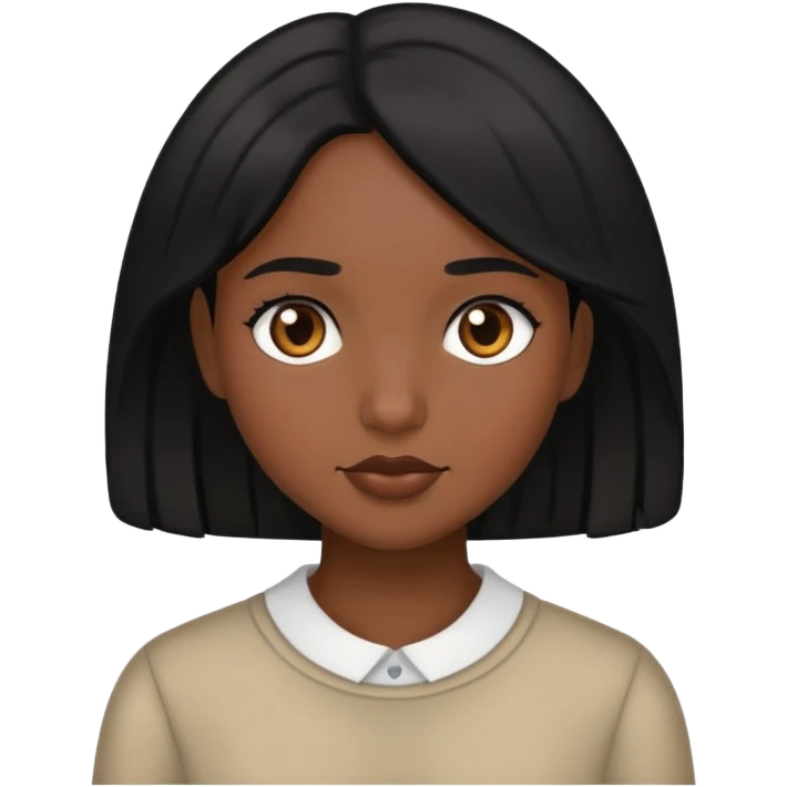brown girl with black hair emoji