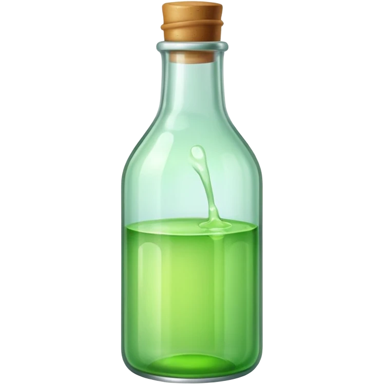 a bottle filled with light green liquid, simple, clear emoji