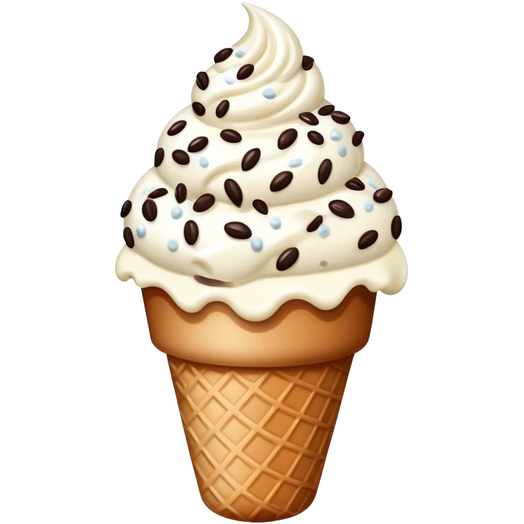 ice cream Stracciatella (white cream with chocolate sprinkles) emoji
