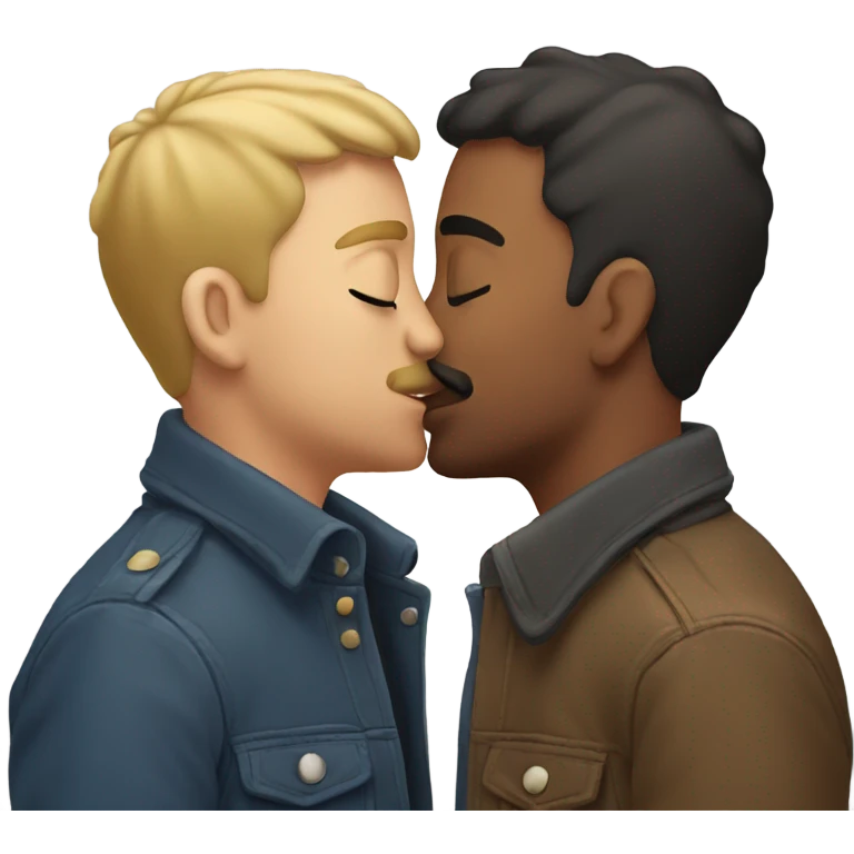 Two gay dudes kissing emoji