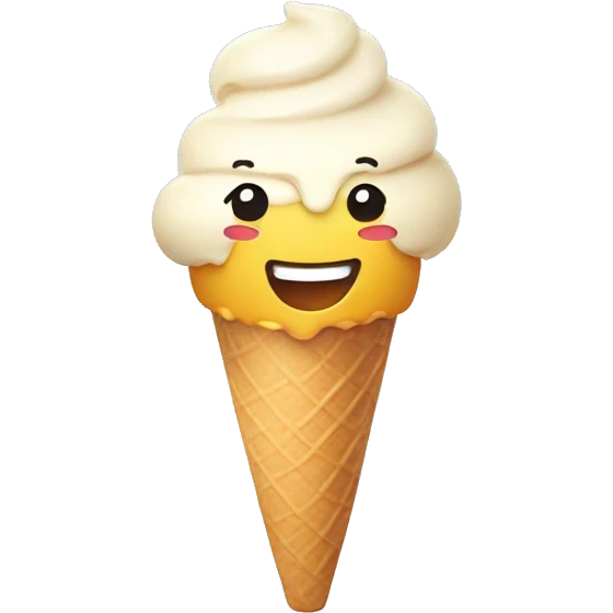 cute eating ice cream smiling  emoji