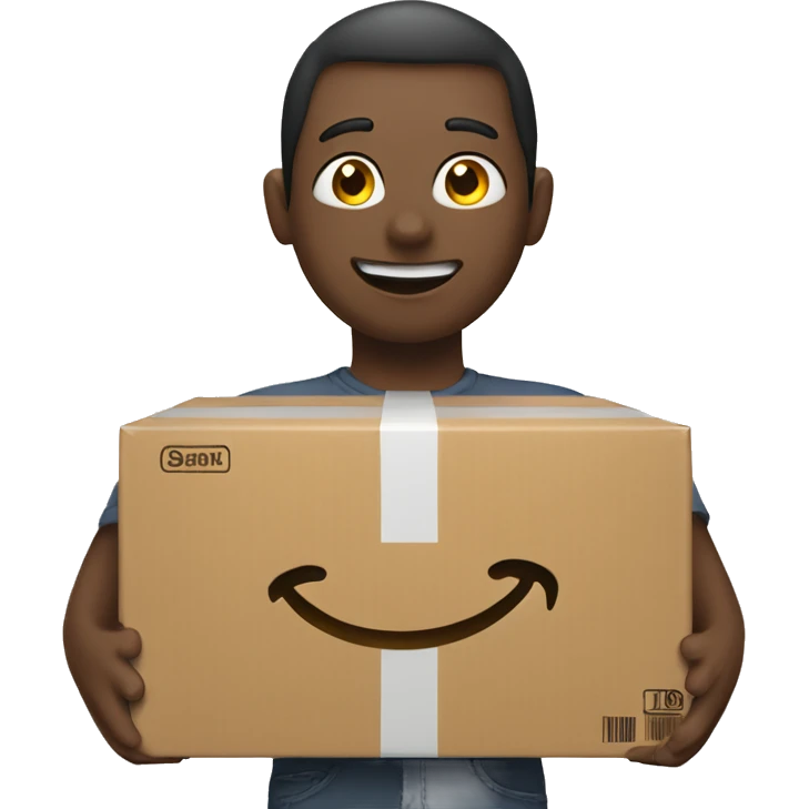 A person picking up an Amazon parcel  emoji