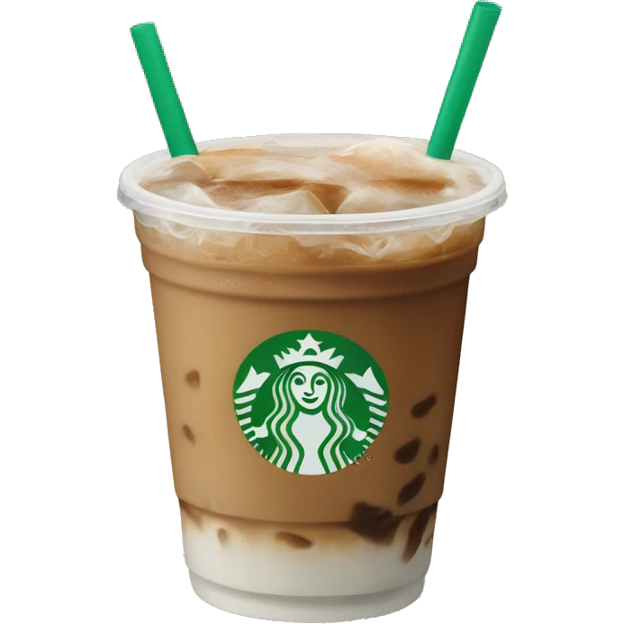 Starbuck ice coffee with ice cubes emoji