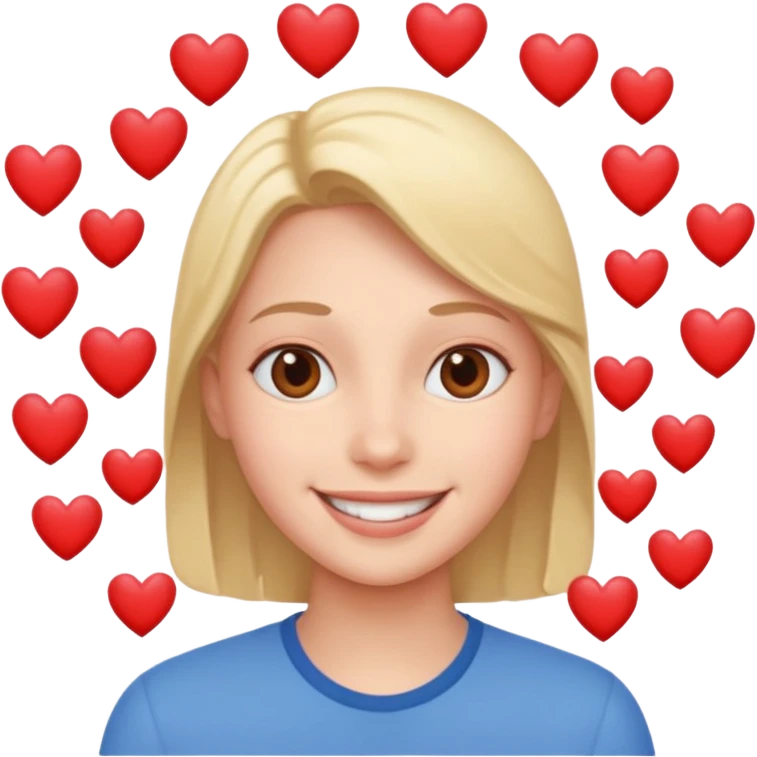 Smile with a lot of hearts  emoji