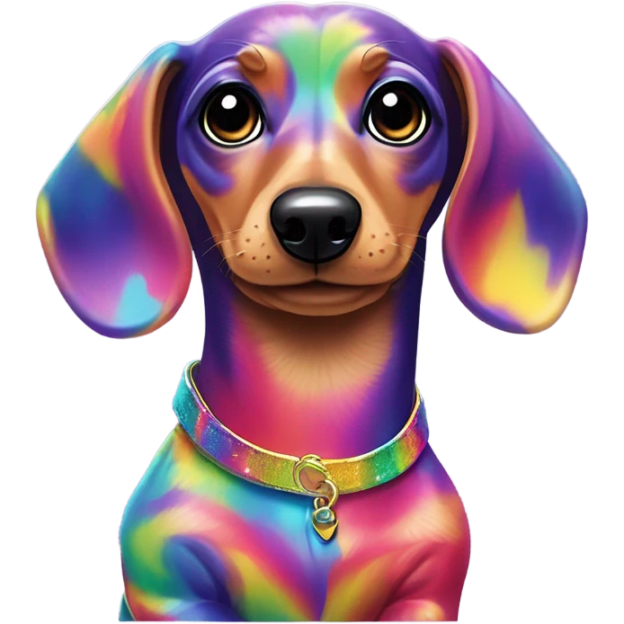 Lisa frank dachshund ￼ emoji
