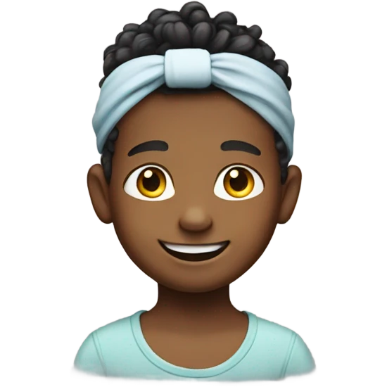 smiling boy in hairband portrait emoji