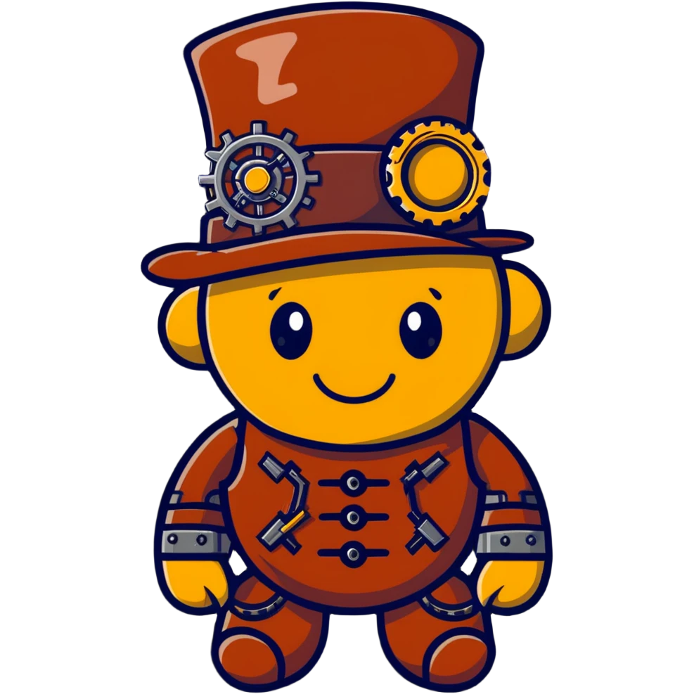 Steampunk Freddy with mechanical parts emoji