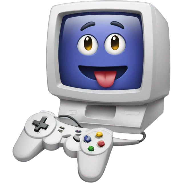 Computer playing video games emoji