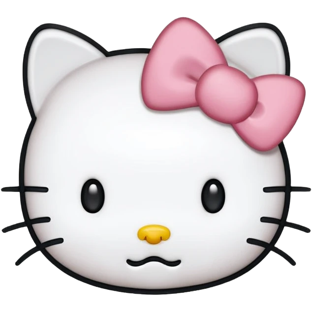 Hello Kitty outline head emoji