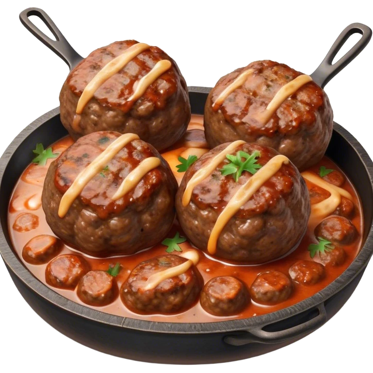 Cinematic Realistic Kofte Dish Emoji, depicted as seasoned, grilled meatballs with a charred exterior rendered with lifelike textures and robust, appetizing lighting. emoji