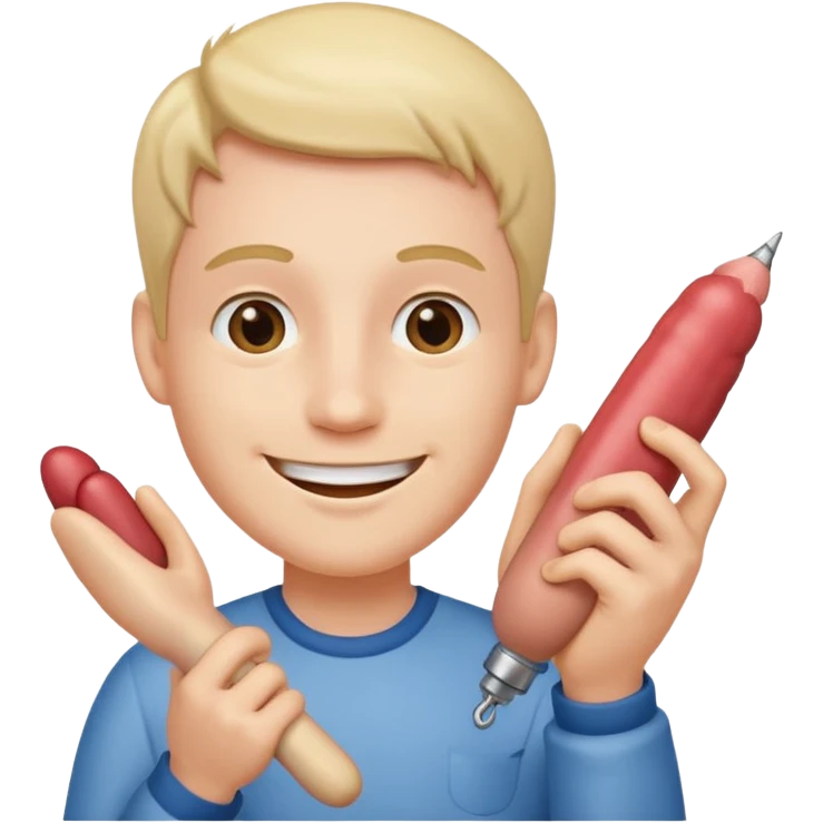 Penis in hand smiling face emoji