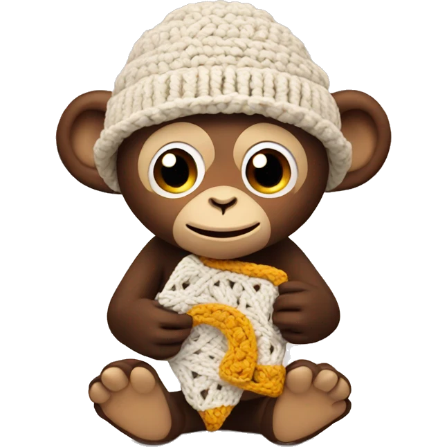 monkey doing crochet emoji